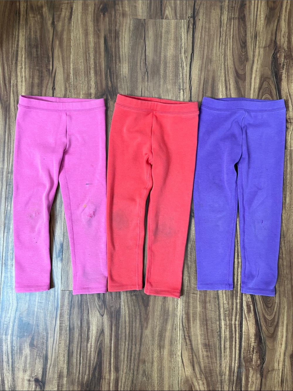 Primary Kids Fleece-Lined Leggings - Pink, Red & Purple